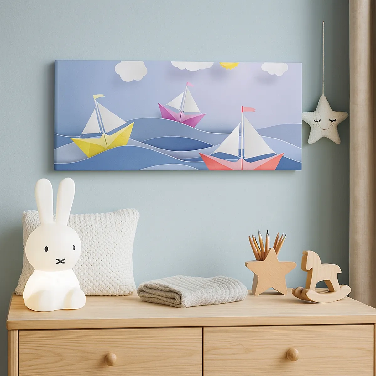 Schilderen op canvas - Ah, wat is het heerlijk om in de golven te schommelen - 30x30 cm