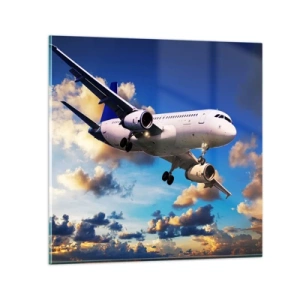 Schilderen op glas - Een reis in wit en blauw - 40x40 cm