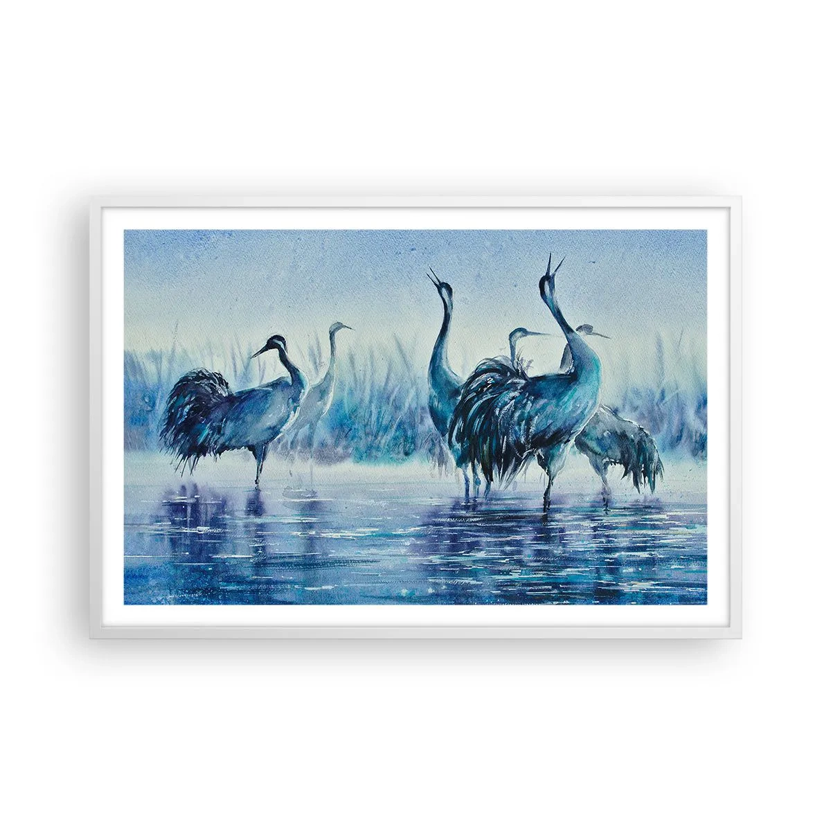 Poster in een witte lijst - Ochtendvergadering - 91x61 cm