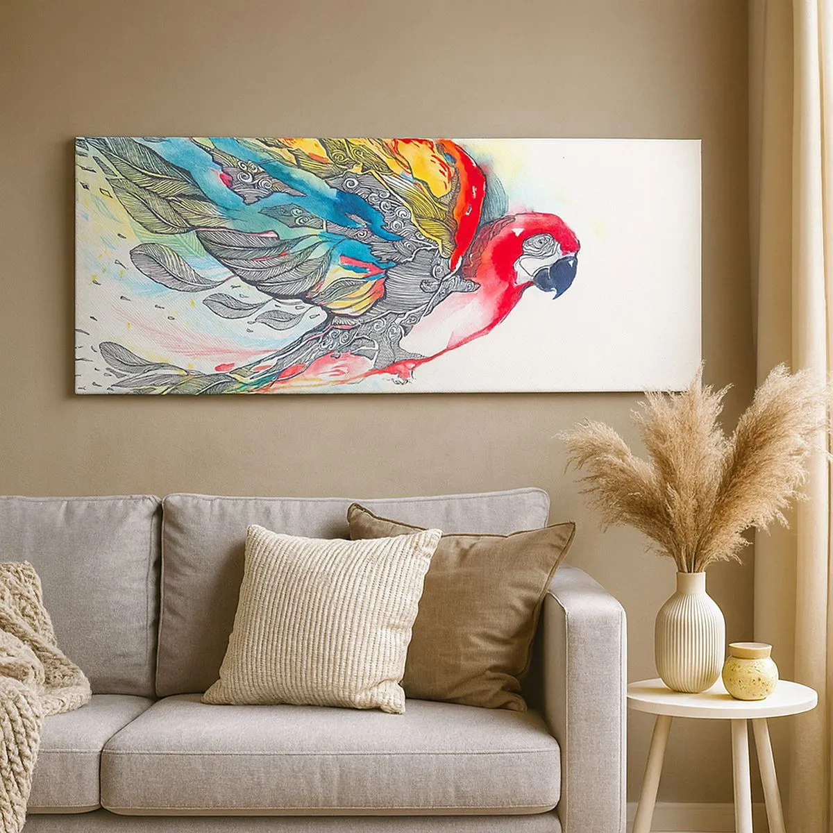 Schilderen op canvas - Leef kleurrijk - 100x40 cm