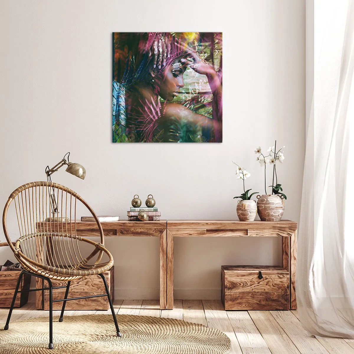 Schilderen op canvas - Moeder Natuur in de jungle - 70x70 cm