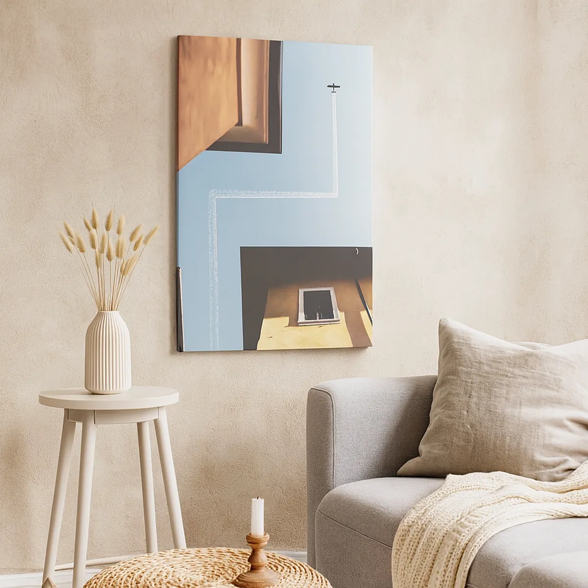 Schilderen op canvas - Boven het doolhof van de stad - 50x70 cm