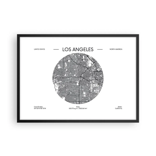 Poster in een zwarte lijst - Anatomie van Los Angeles - 70x50 cm
