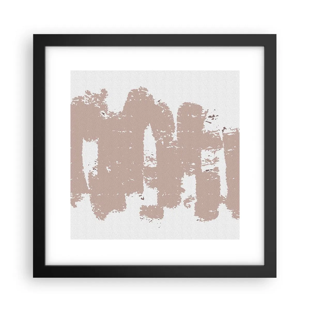 Poster in een zwarte lijst - Abstractie in zachtroze - 30x30 cm