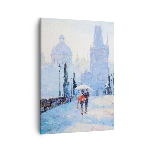 Schilderen op canvas - De regen moet ons gecharmeerd hebben - 50x70 cm
