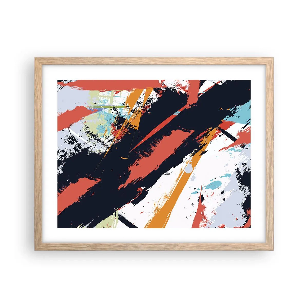 Een poster in een licht eiken lijst - Dynamische compositie - 50x40 cm