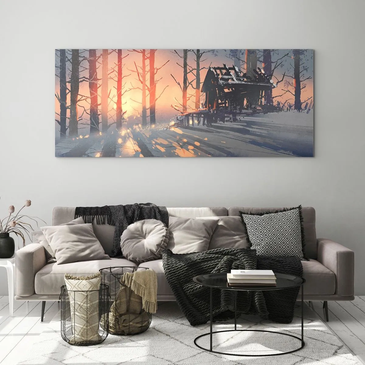 Schilderen op glas - Alleen de zon kijkt hier naar binnen - 120x50 cm