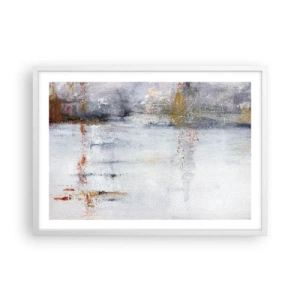 Poster in een witte lijst - Achter de luchtgordijn - 70x50 cm