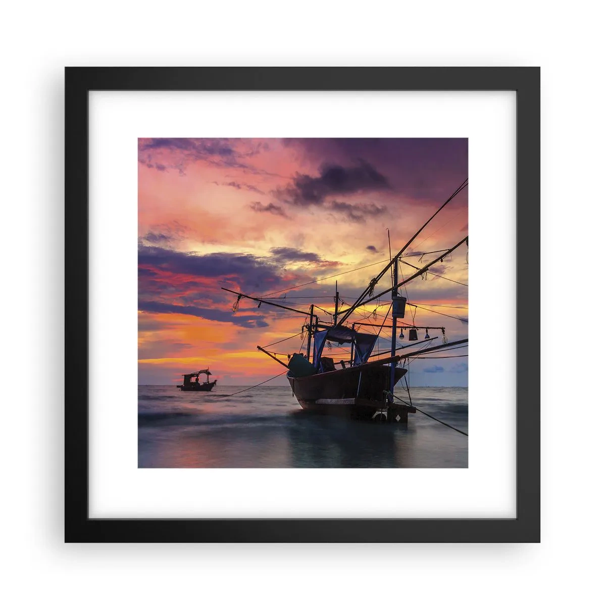 Poster in een zwarte lijst - Exotische avond - 30x30 cm