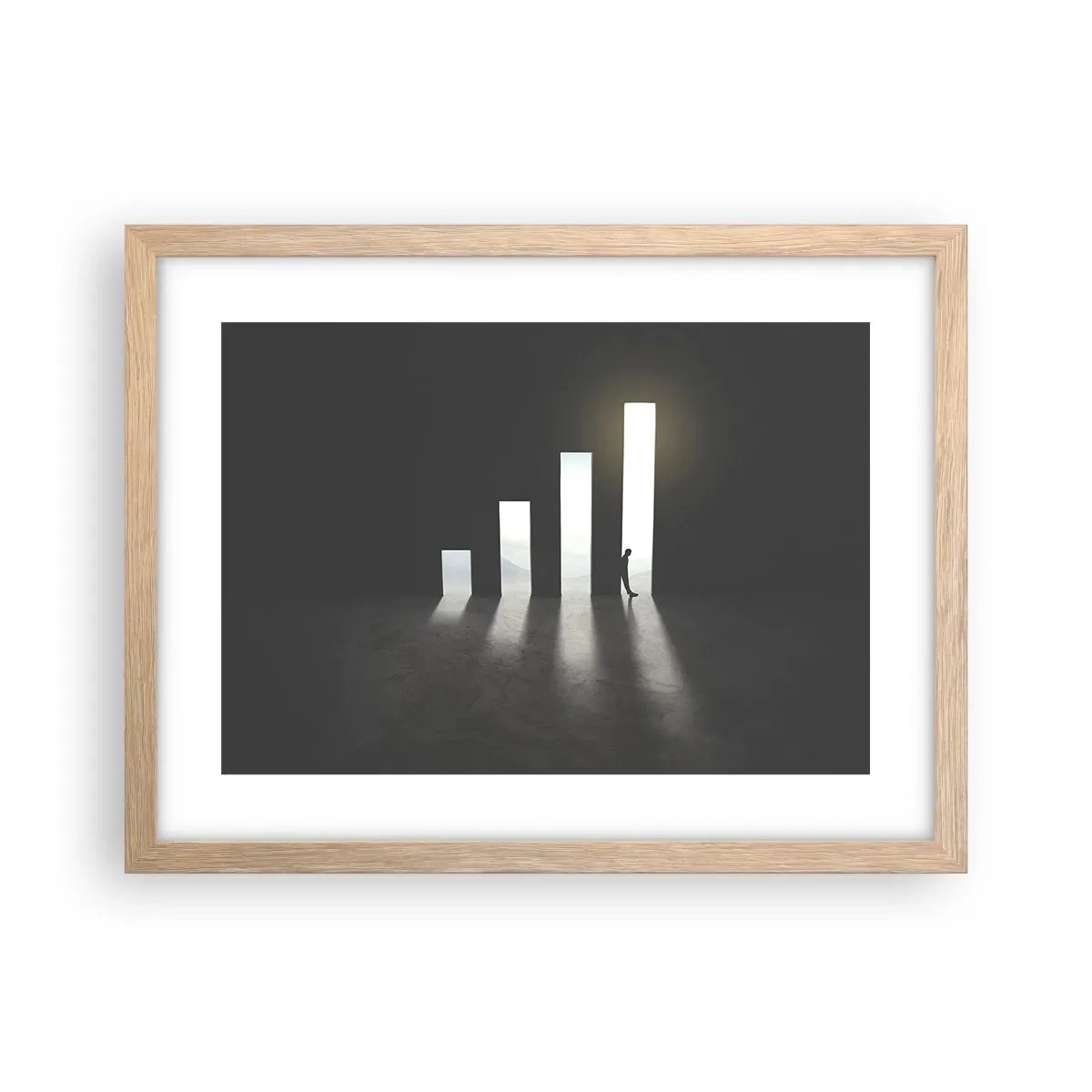 Een poster in een licht eiken lijst - Succes - impressie - 40x30 cm