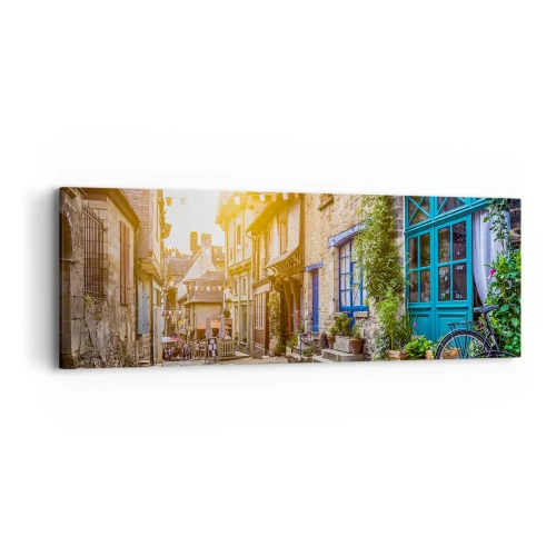 Schilderen op canvas - De witte geest van het stadje - 90x30 cm