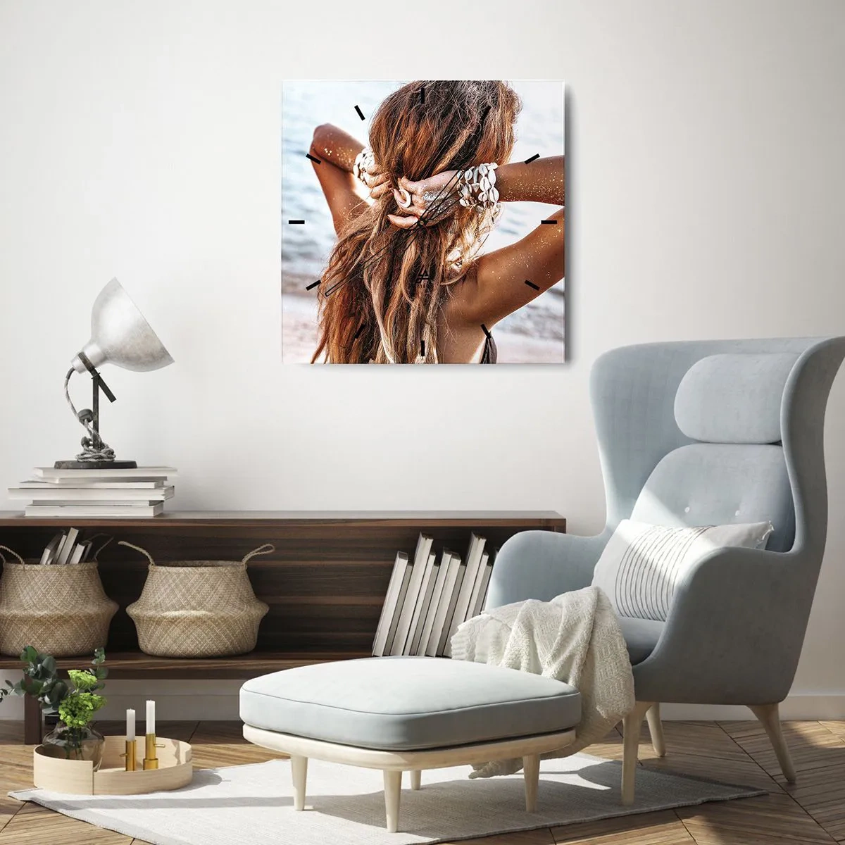 Wandklok - Klok - Een zusje van water en zon - 30x30 cm