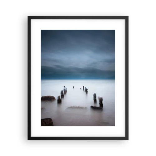 Poster in een zwarte lijst - Peinzend meer - 40x50 cm