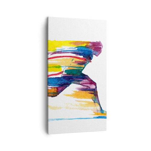 Schilderen op canvas - Rennend over de regenboog - 45x80 cm