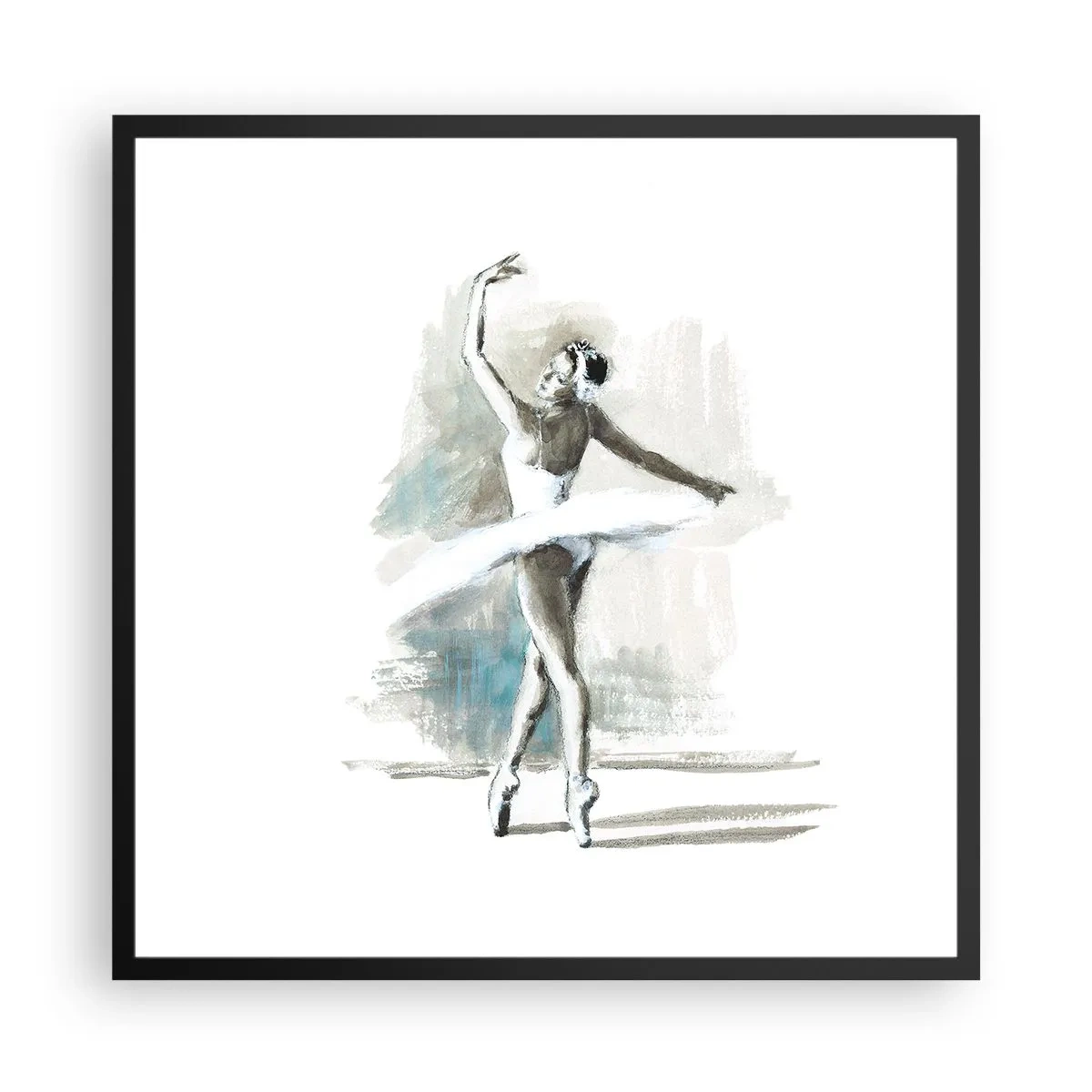 Poster in een zwarte lijst - Betoverd in een zwaan - 60x60 cm