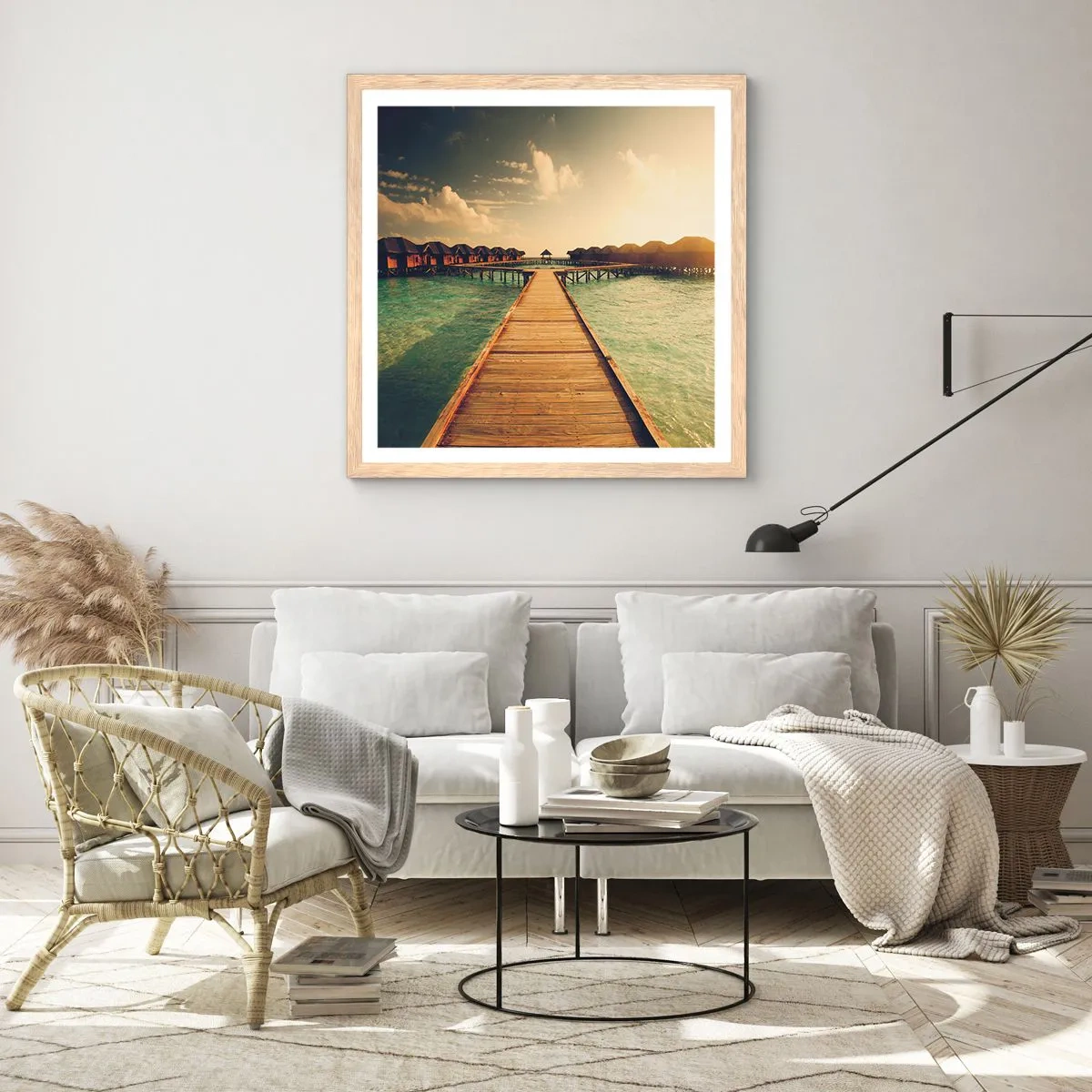 Een poster in een licht eiken lijst - Een warme uitnodiging - 30x30 cm