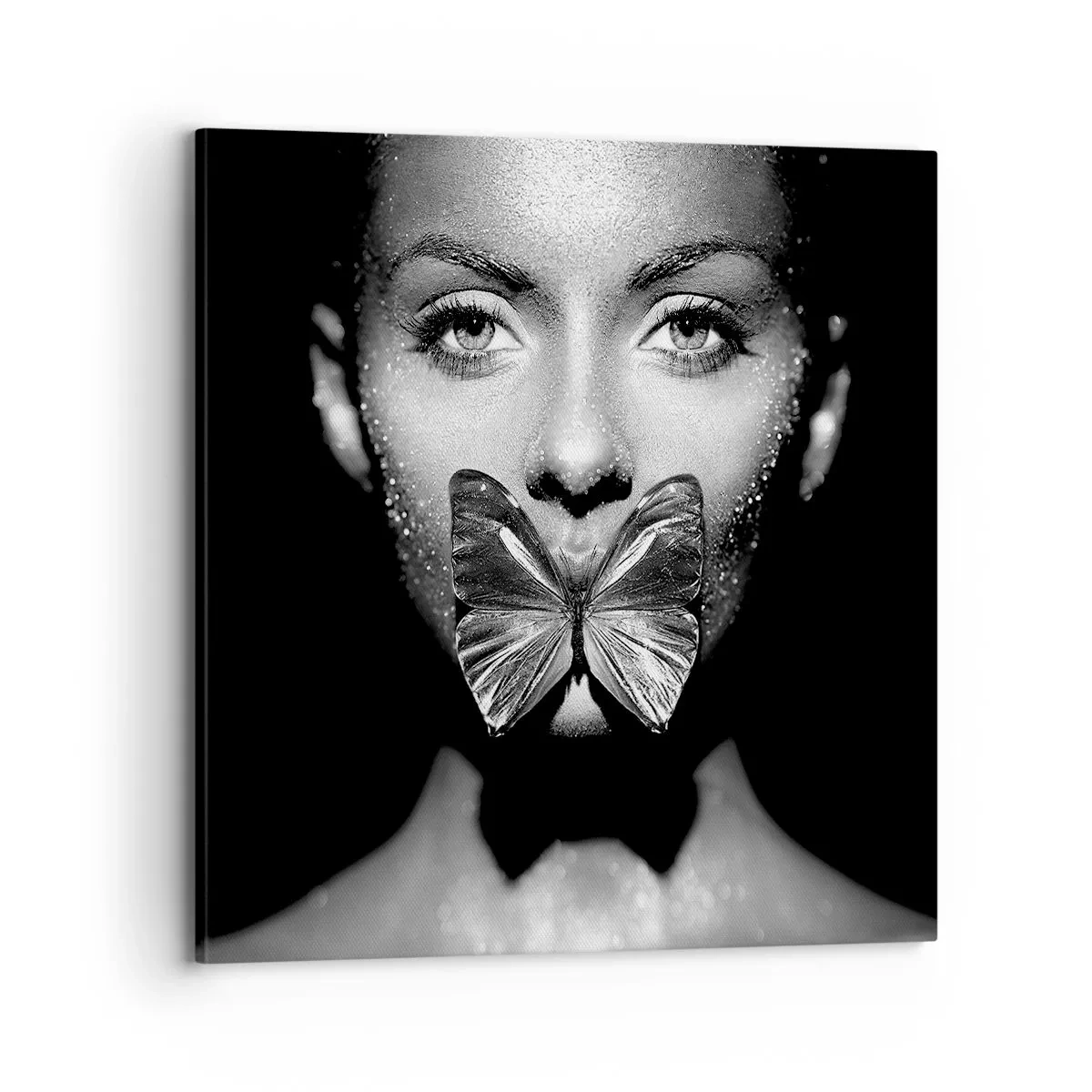 Schilderen op canvas - Vlinder kus - 70x70 cm