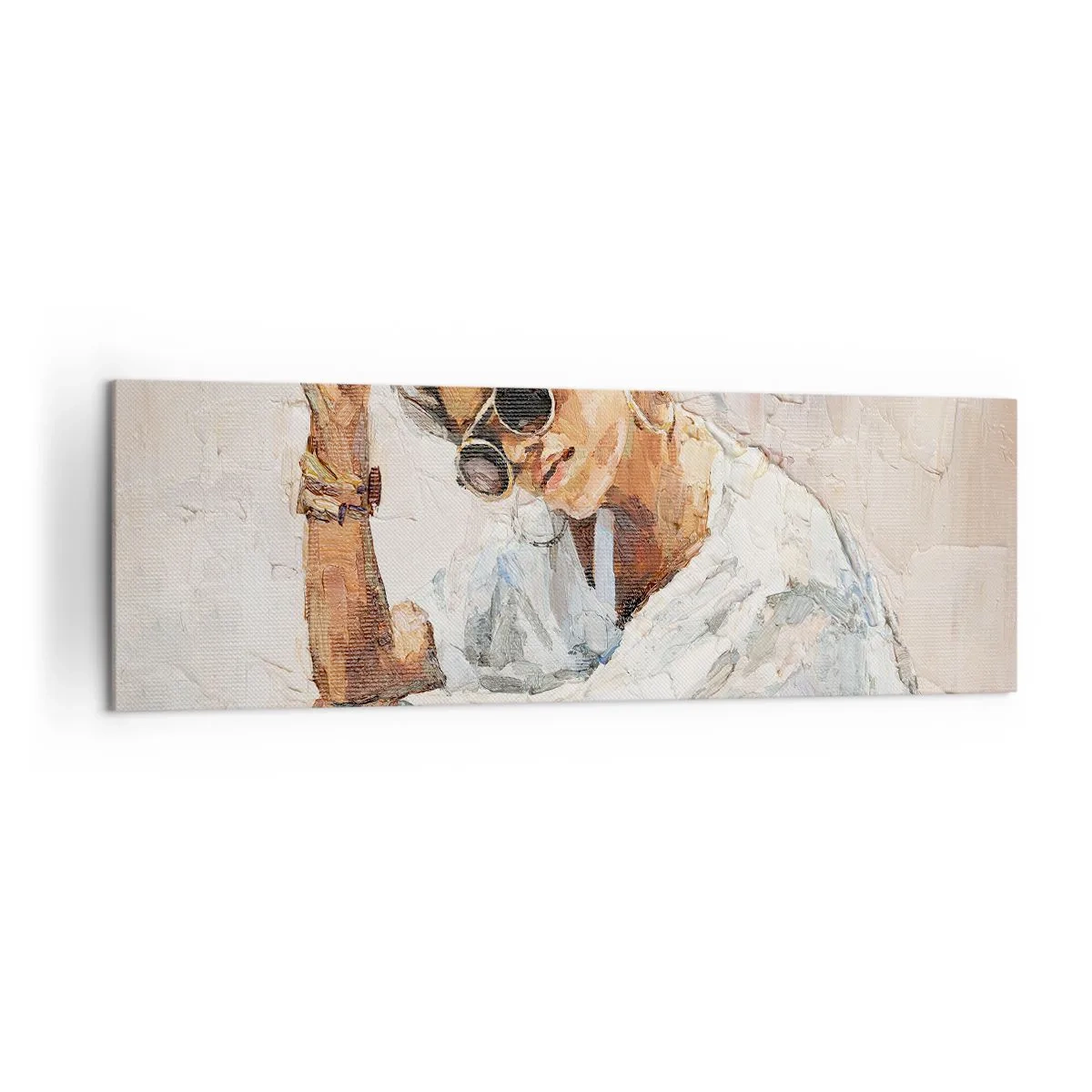 Schilderen op canvas - Portret in de volle zon - 160x50 cm