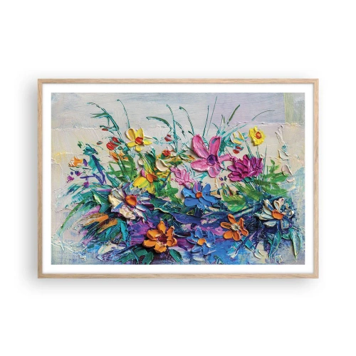 Een poster in een licht eiken lijst - Helemaal geen stilleven - 100x70 cm
