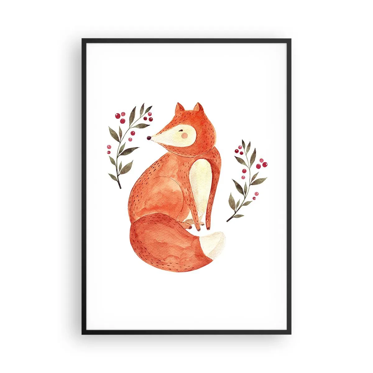 Poster in een zwarte lijst - Kleine roodharige - 70x100 cm