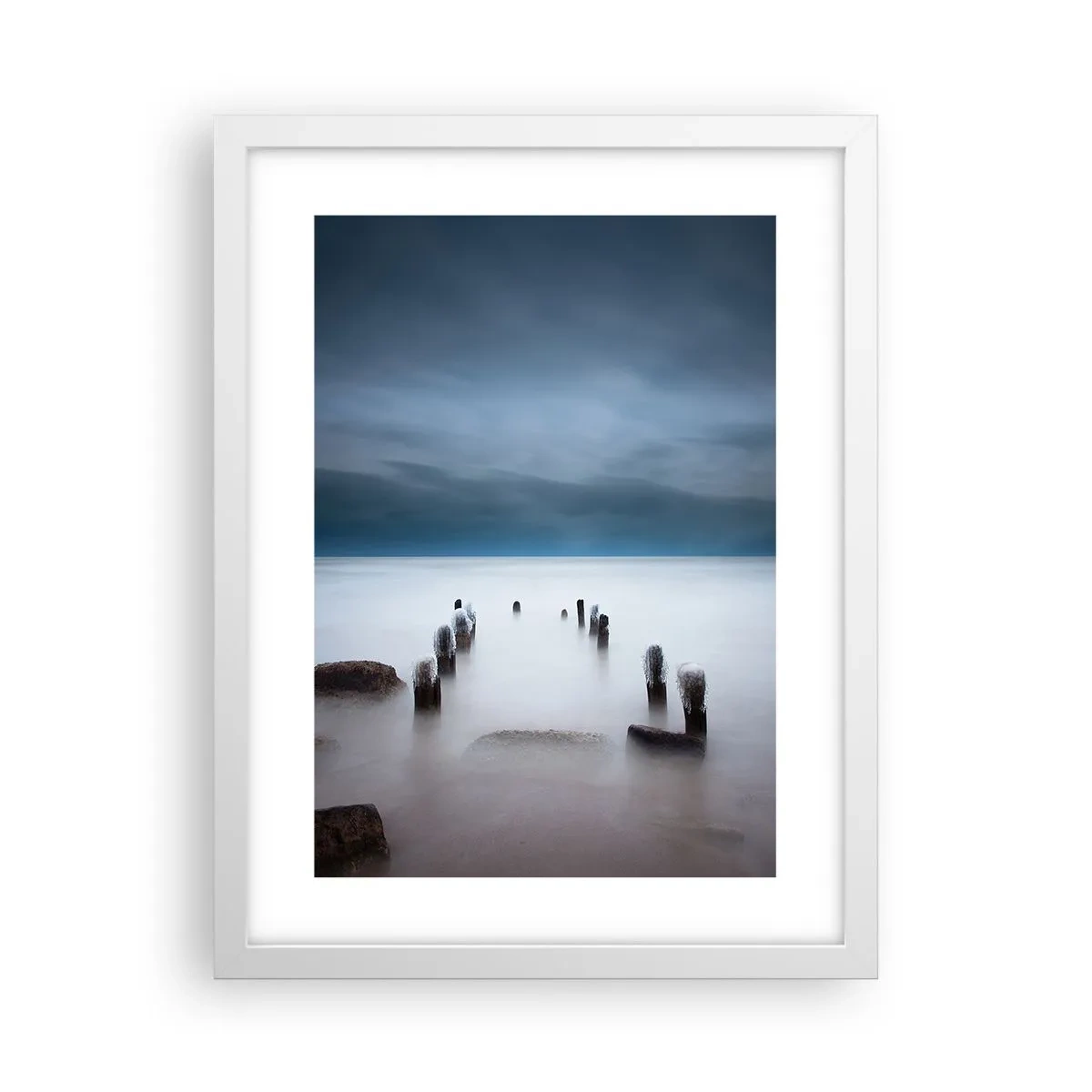 Poster in een witte lijst - Peinzend meer - 30x40 cm