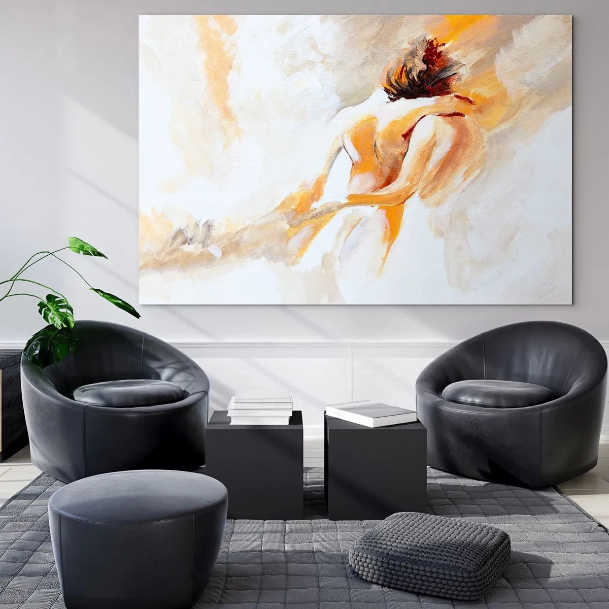 Schilderen op glas - In de lucht van nabijheid - 100x70 cm