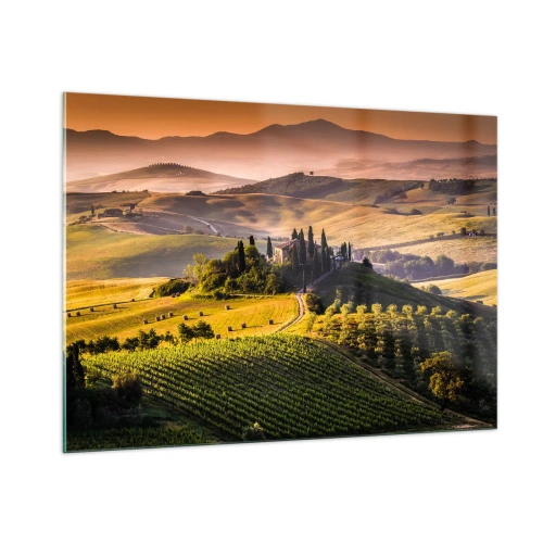 Schilderen op glas - Arcadia - het Toscaanse landschap - 100x70 cm