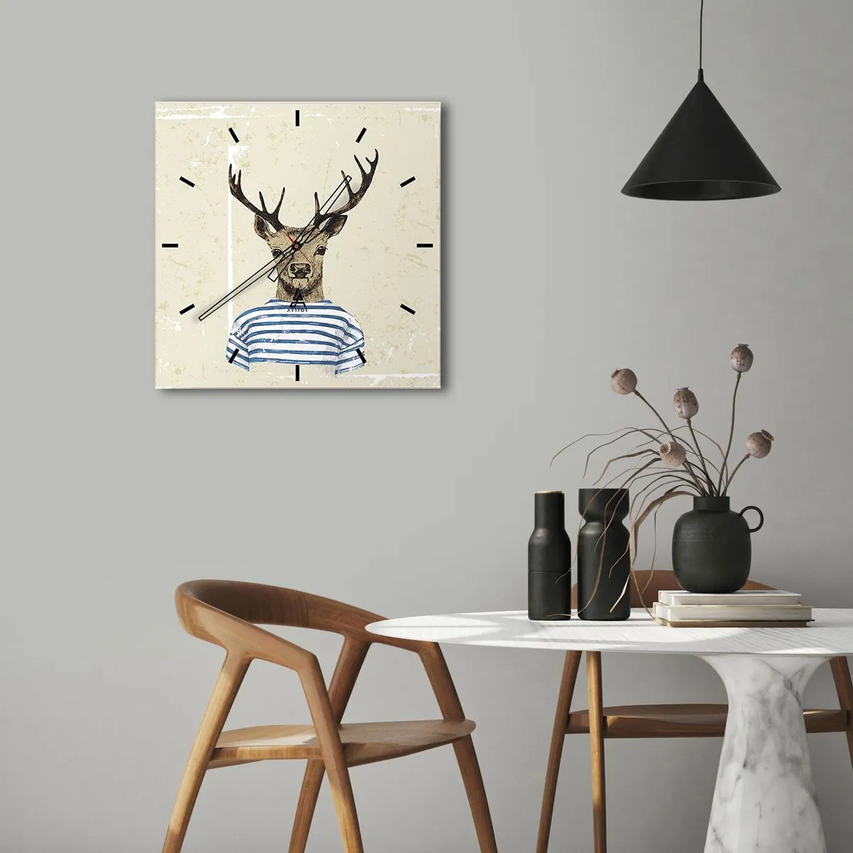 Wandklok - Klok - Omdat ik van gestreepte t-shirts hou! - 40x40 cm