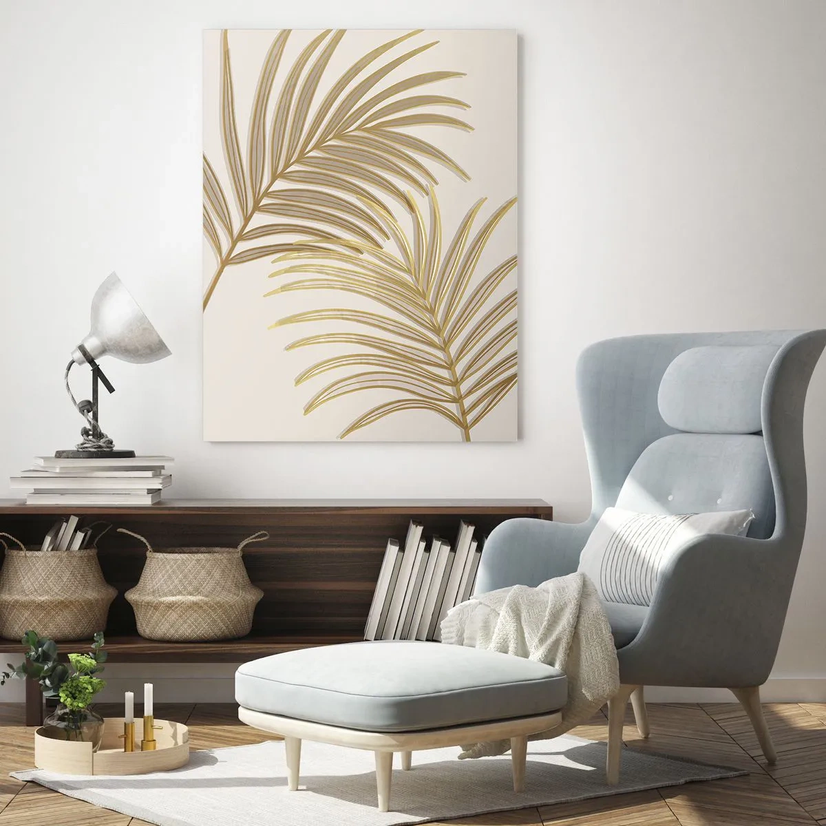 Schilderen op glas - Gouden Palm! - 80x120 cm