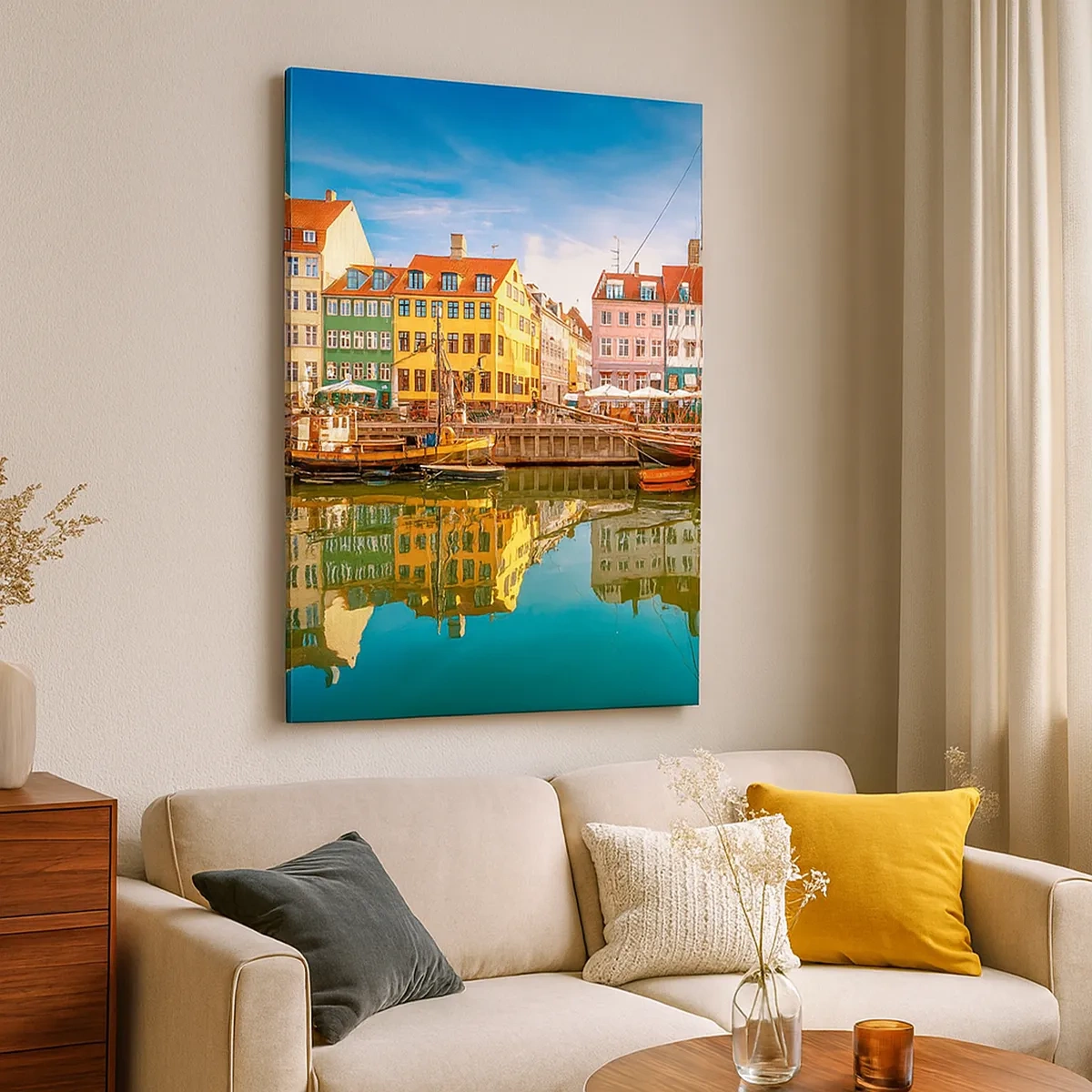 Schilderen op canvas - Over het water zo glad als een spiegel - 50x70 cm