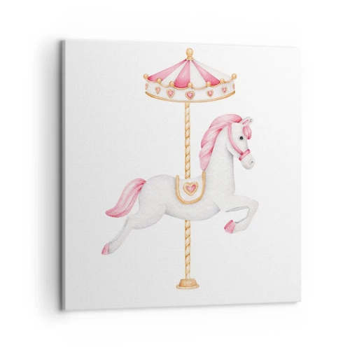 Schilderen op canvas - Hij raakte de grond rennend - 50x50 cm