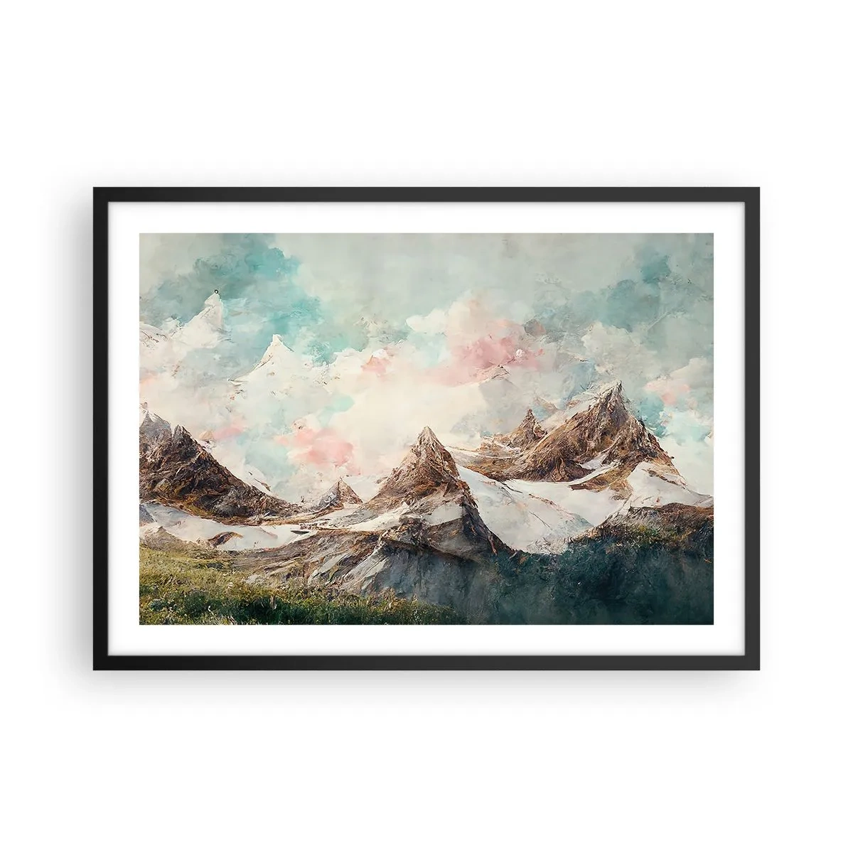Poster in een zwarte lijst - Rotsbladen - 70x50 cm