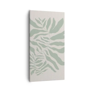 Schilderen op canvas - Smaragdgroene tak - 55x100 cm