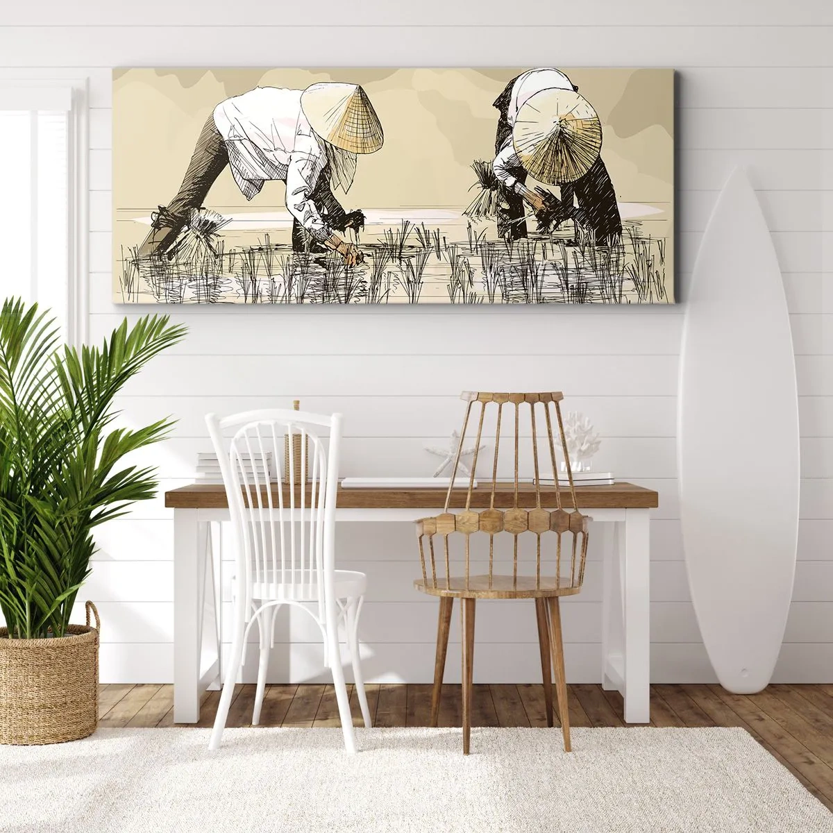 Schilderen op canvas - Succesvolle oogst - 90x30 cm