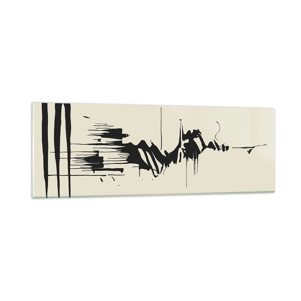 Schilderen op glas - Overhaaste abstractie - 90x30 cm