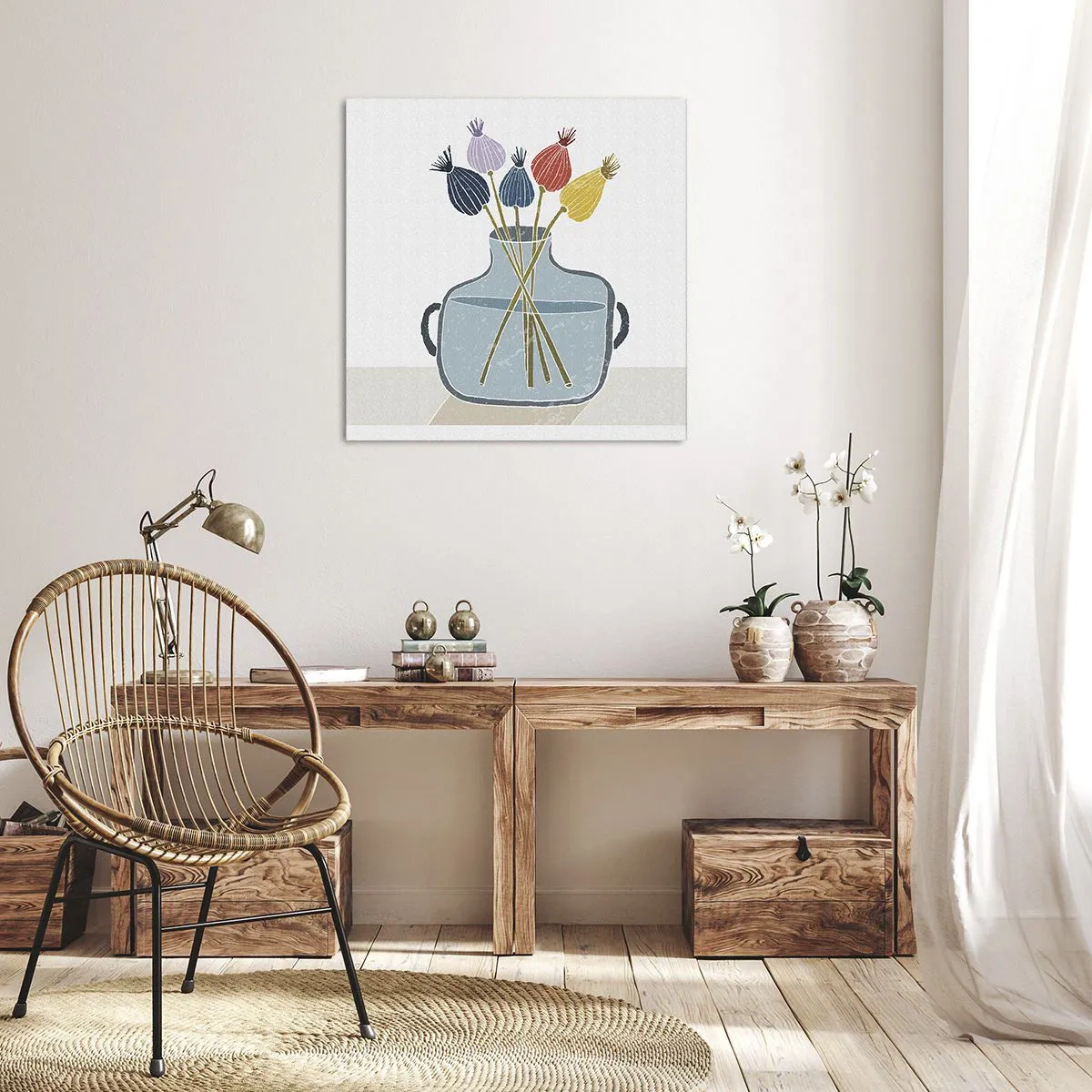 Schilderen op canvas - Alsof hij met maanzaad heeft gezaaid - 60x60 cm