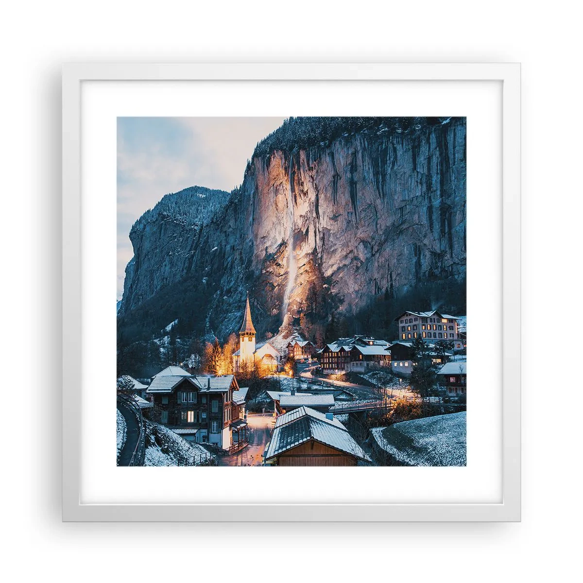 Poster in een witte lijst - De stralende geest van de winter - 40x40 cm