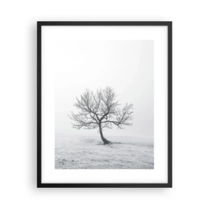 Poster in een zwarte lijst - Tegen het niets - 40x50 cm