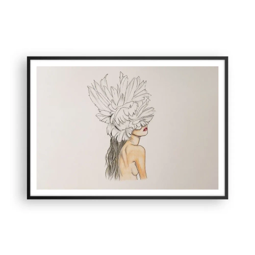 Poster in een zwarte lijst - gekroonde schoonheid - 100x70 cm