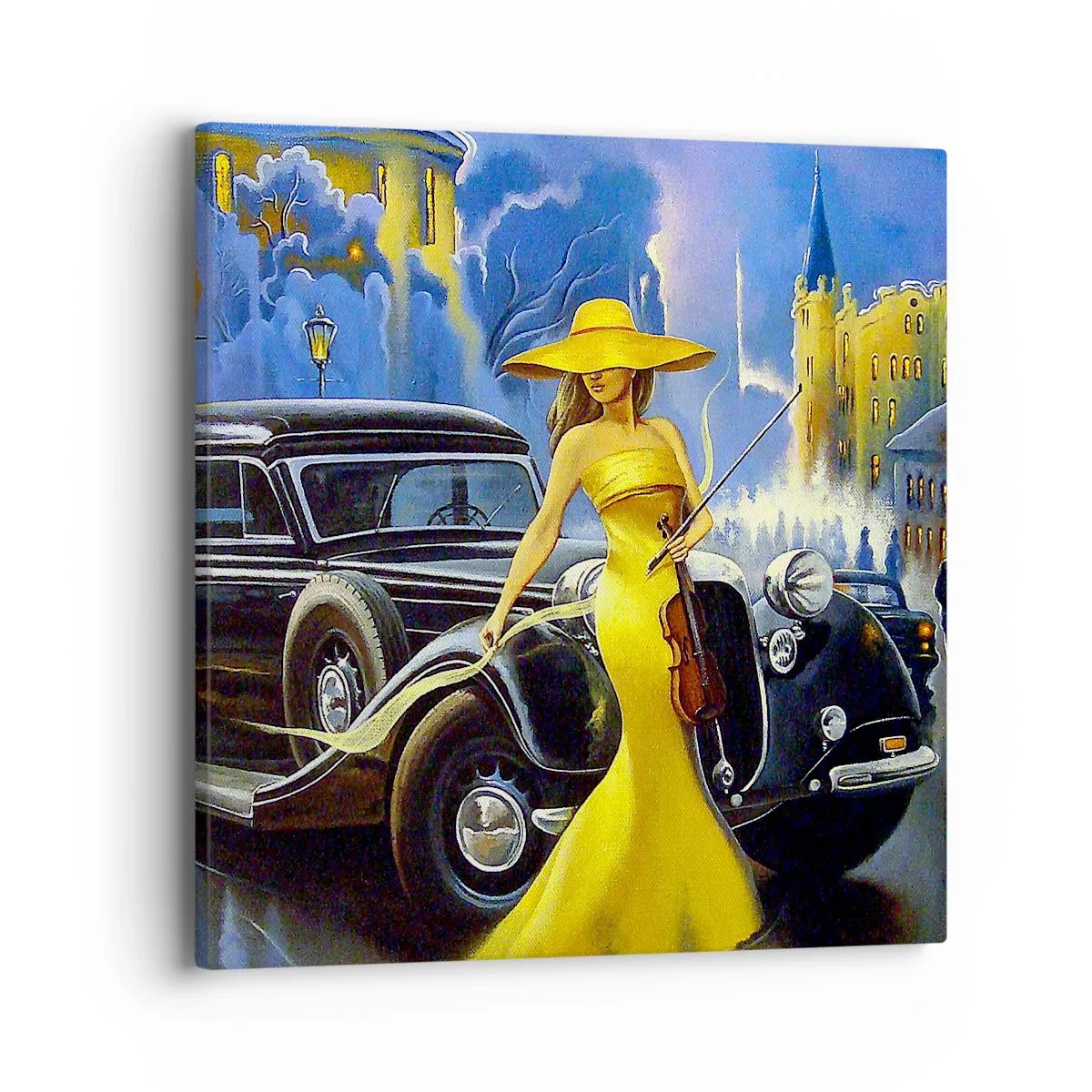 Schilderen op canvas - Nocturne voor viool en liefde - 40x40 cm