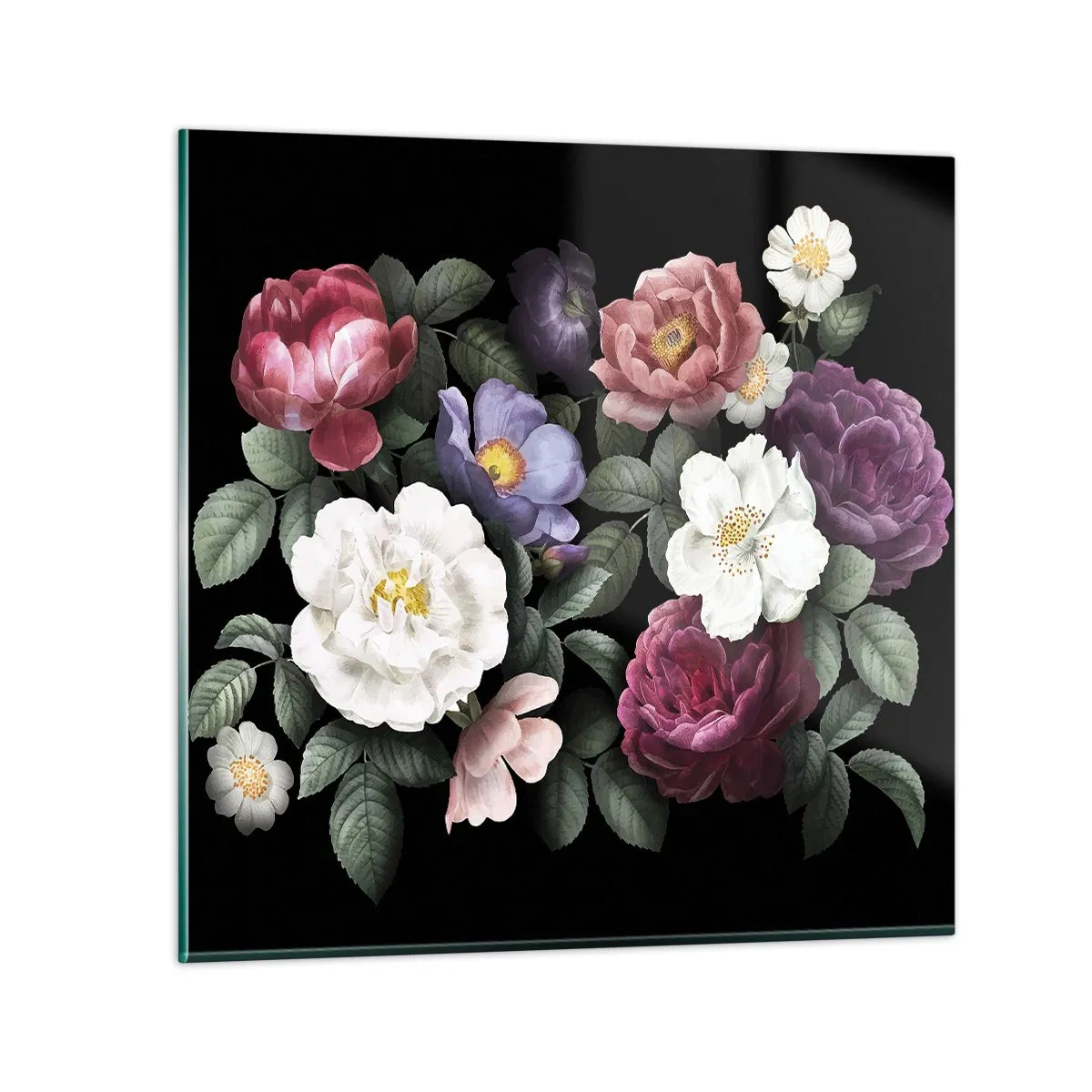 Schilderen op glas - Uit de Engelse tuin - 50x50 cm