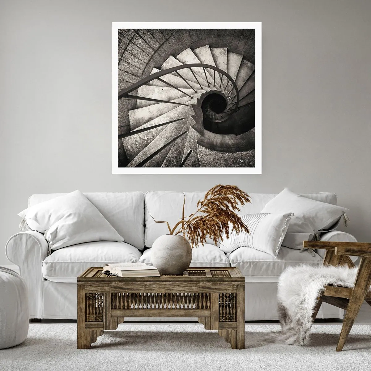 Poster - De trap op, de trap af - 60x60 cm