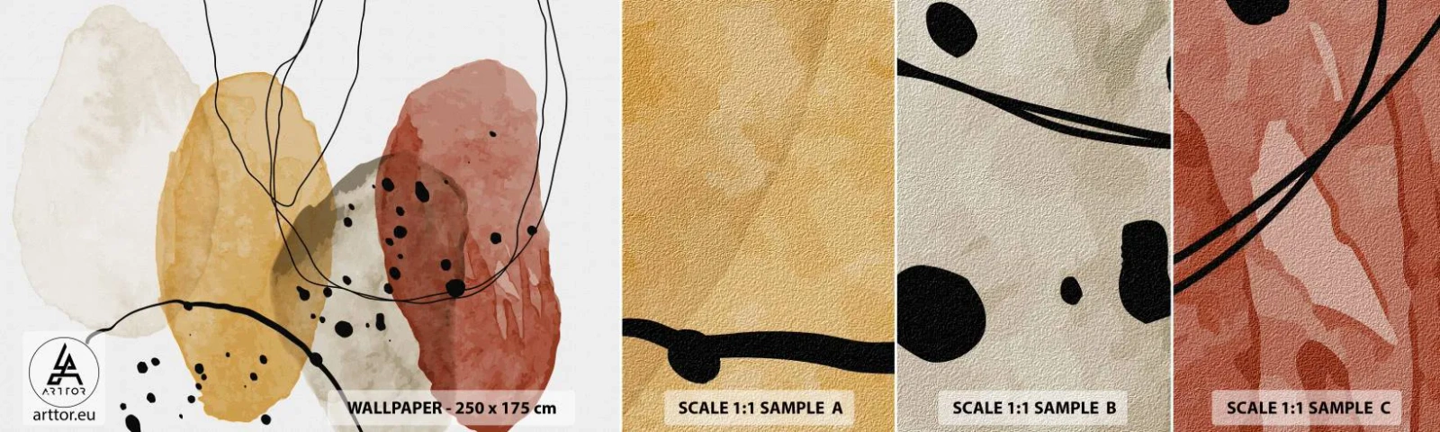 Fotobehang Staaltje Standard Eco - Als lichte, transparante lucht - Abstractie, Deel, Moderne kunst - 100x30 cm