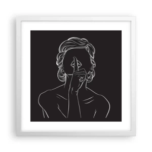 Poster in een witte lijst - Schoonheid bloeit in stilte - 40x40 cm