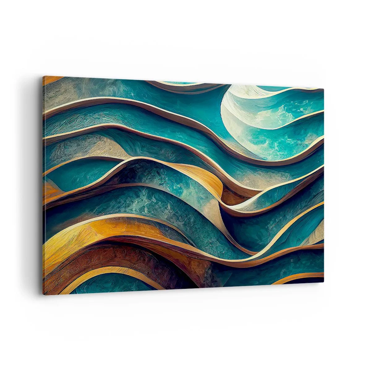 Schilderen op canvas - Meanders van blauw - 100x70 cm