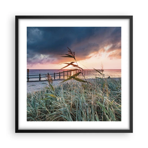 Poster in een zwarte lijst - Het gaat niet met de wind mee - 50x50 cm