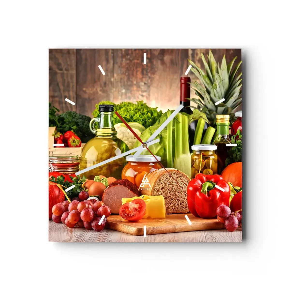 Wandklok - Klok - Gerookt, gebakken en gemarineerd - 30x30 cm