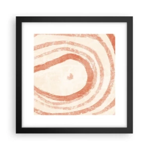 Poster in een zwarte lijst - Koraalcirkels – compositie - 30x30 cm