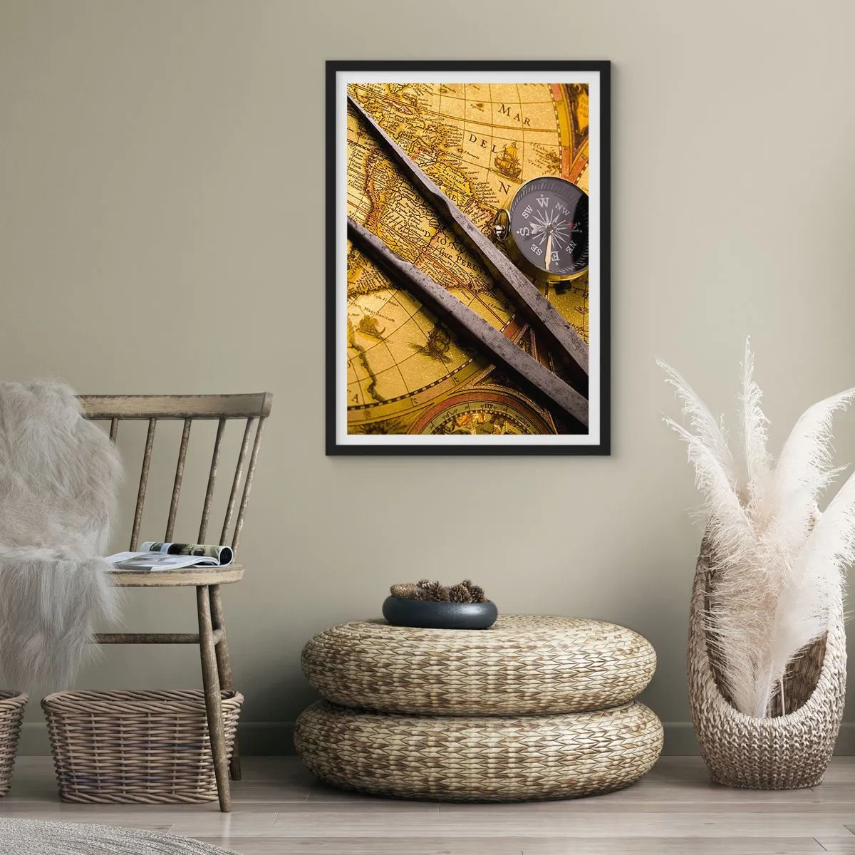 Poster in een zwarte lijst - Waar zijn deze schatten? - 40x50 cm