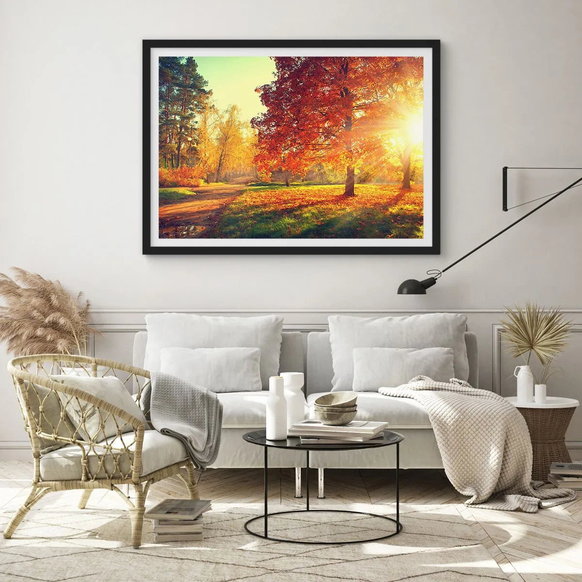 Poster in een zwarte lijst - Rood is mooi - 70x50 cm